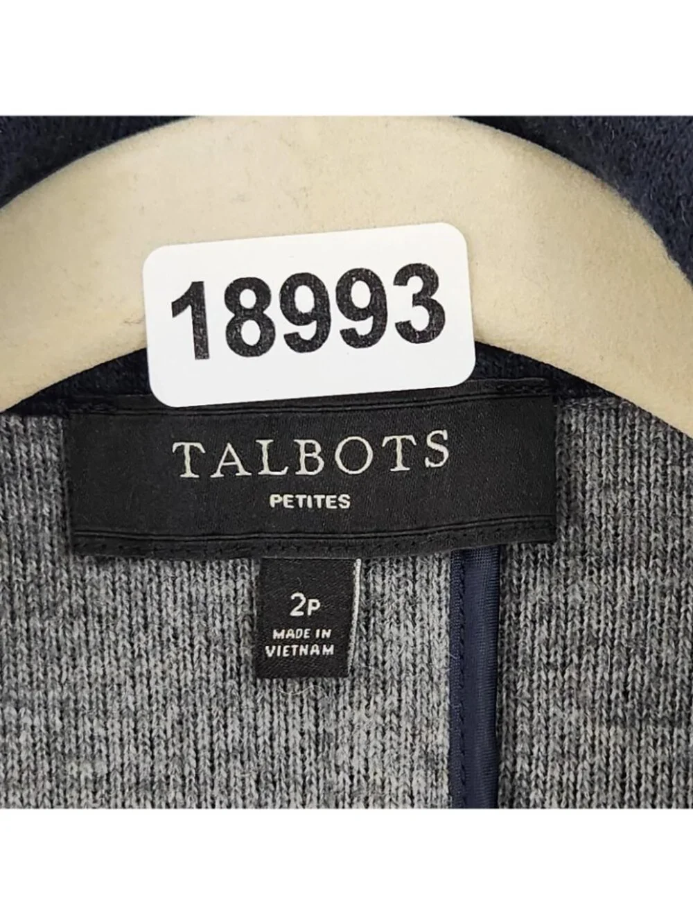Talbots Jacket Womens 2 Petite Navy Blue Double Breasted Blazer Wool Blend - Picture 8 of 11